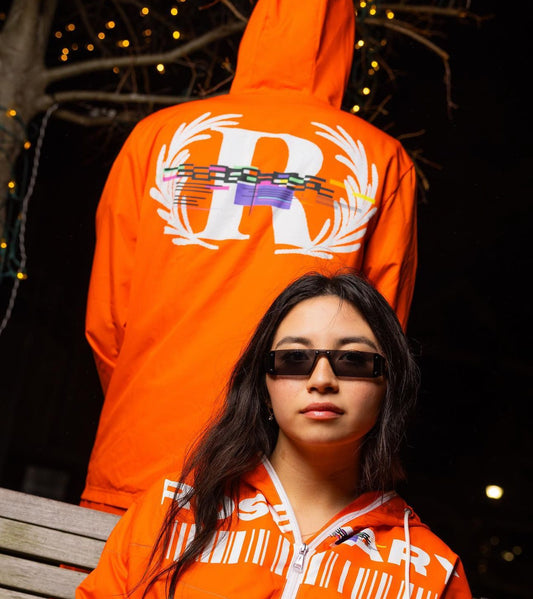 GLITCH | ORANGE, Women’s cropped windbreaker