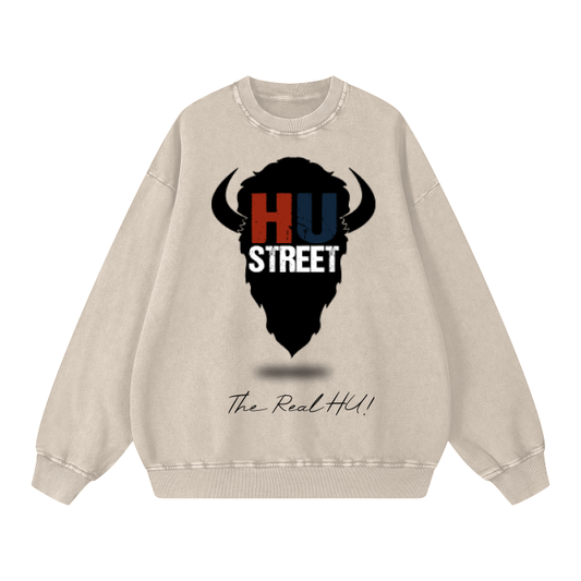 HU STREET - "Floating Bison Head" Oversized Sweatshirt